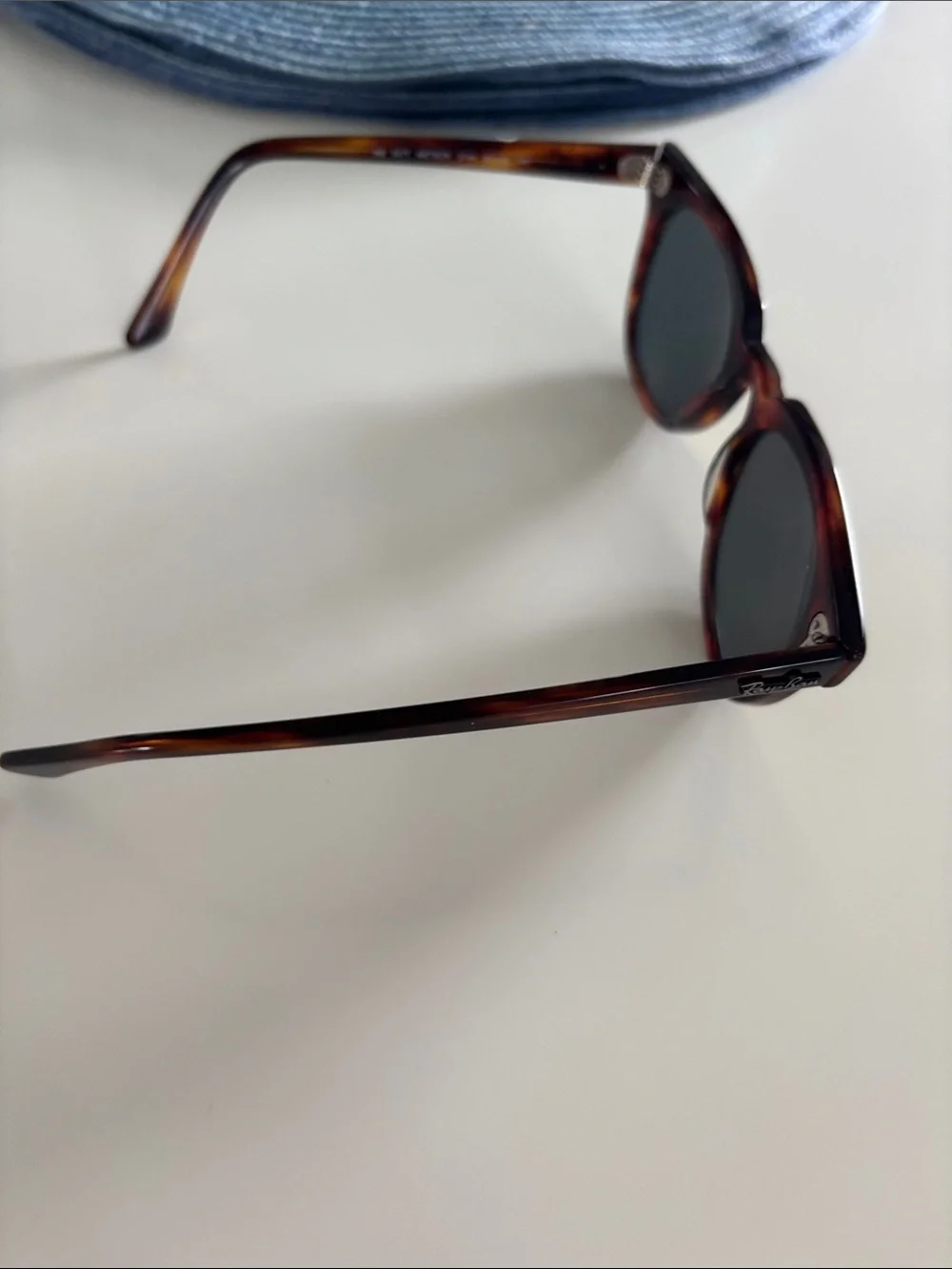 Ray-Ban Classic Tortoise Frame Sunglasses with gold tint lenses. Prescription